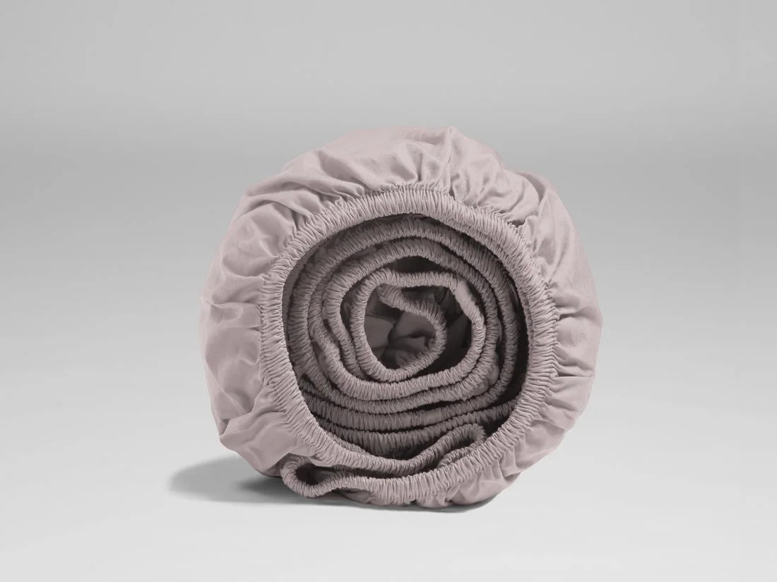 Hoeslaken percal katoen pale rose