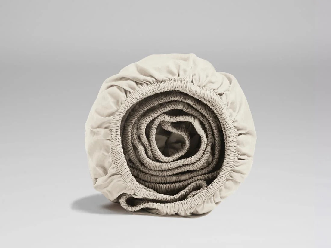 Hoeslaken topper percal katoen white sand