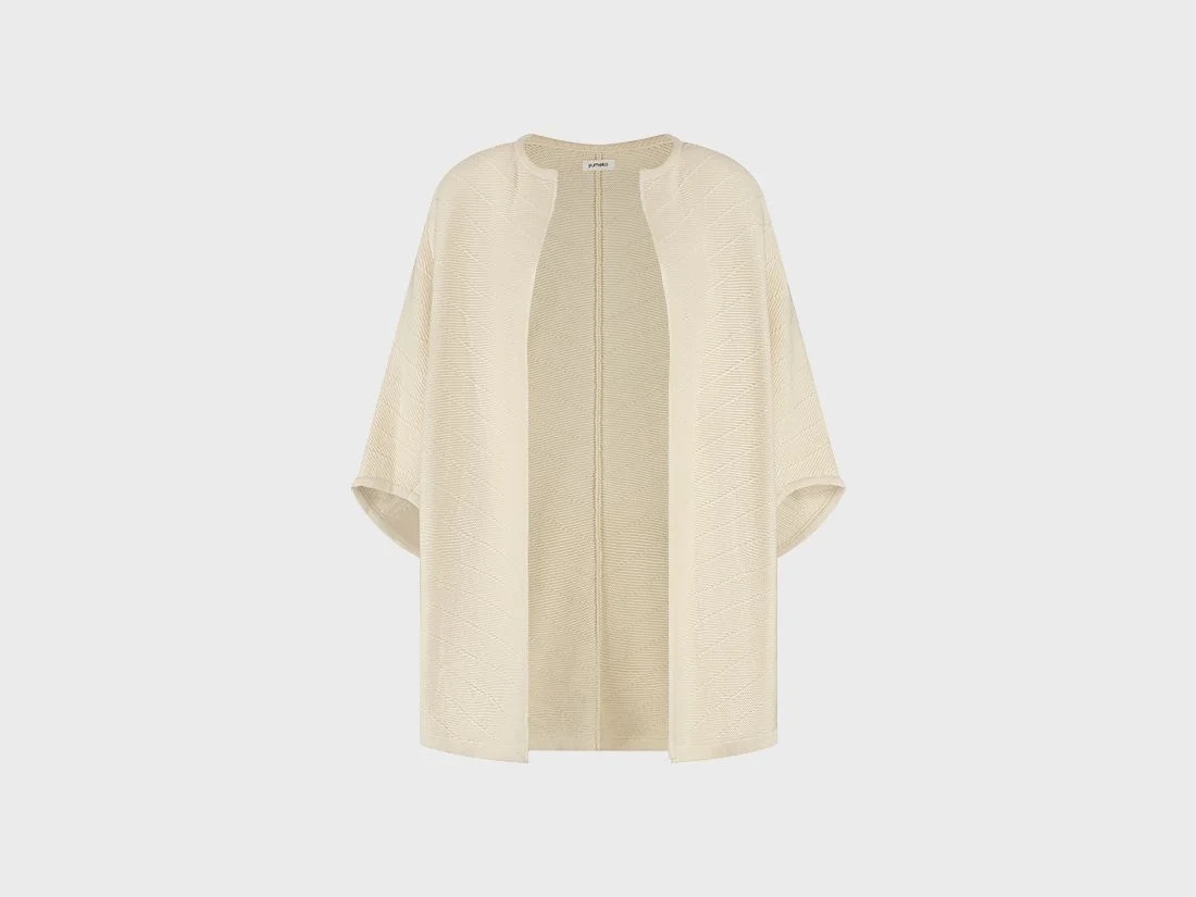 Kimono vest gebreid katoen warm white