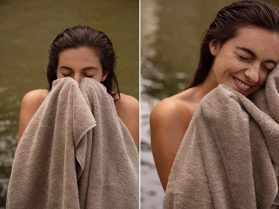 Douchelakens terry warm taupe 70x140 - 2 st