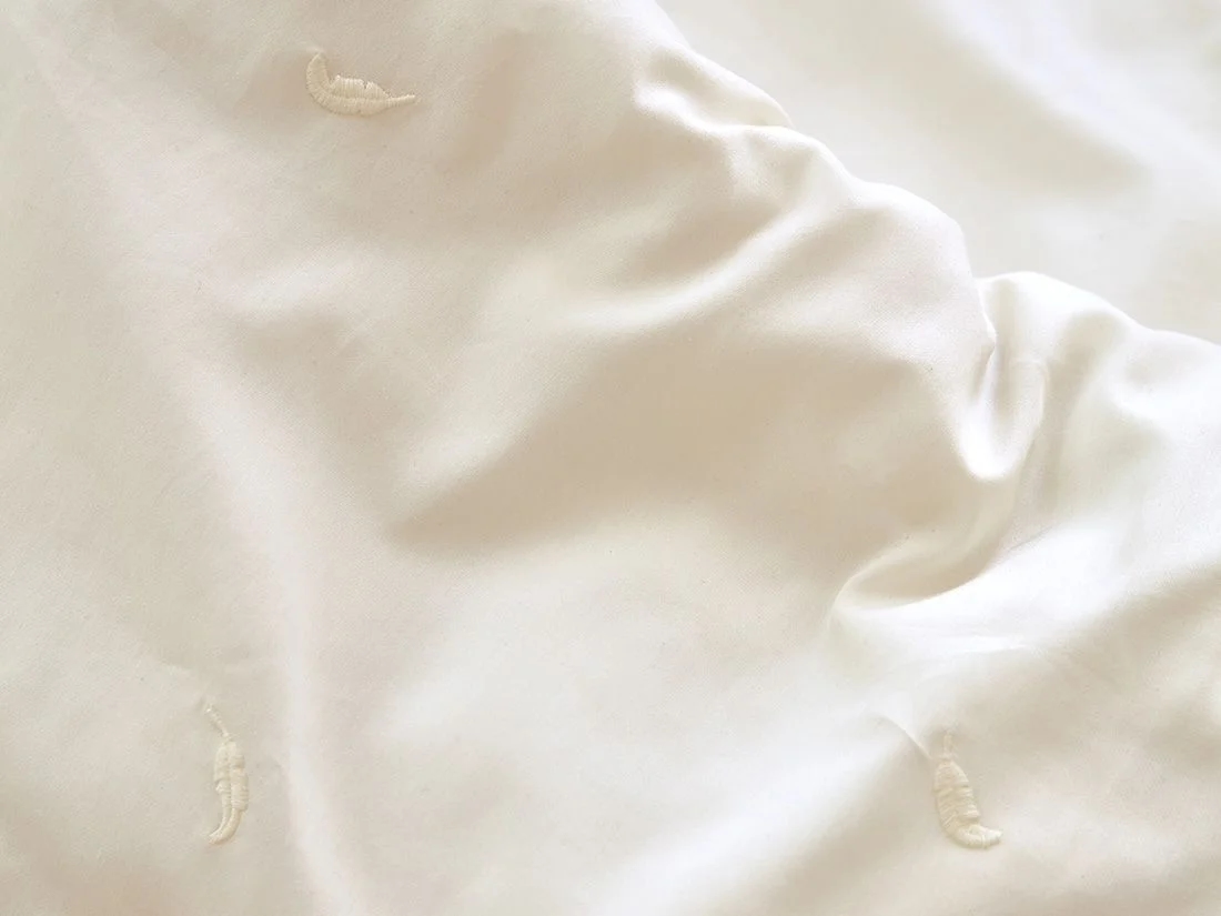 Kinderdekbedovertrek katoen satijn warm white feather