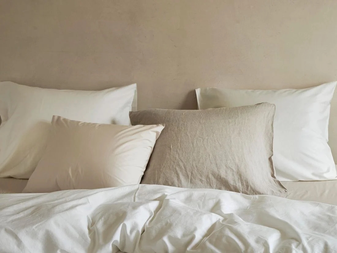 Kussensloop katoen satijn warm white