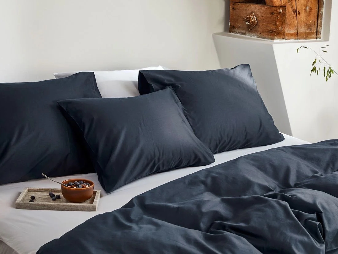 Kussensloop katoen satijn blueberry