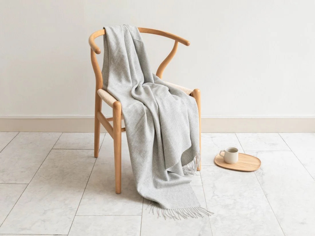 Plaid alpaca fresh grey 130x180