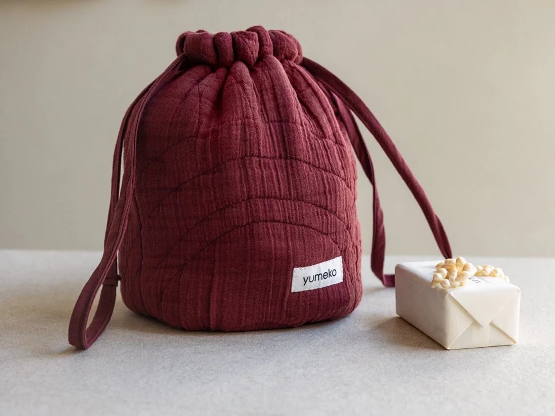 Pouch mousseline katoen arch bordeaux
