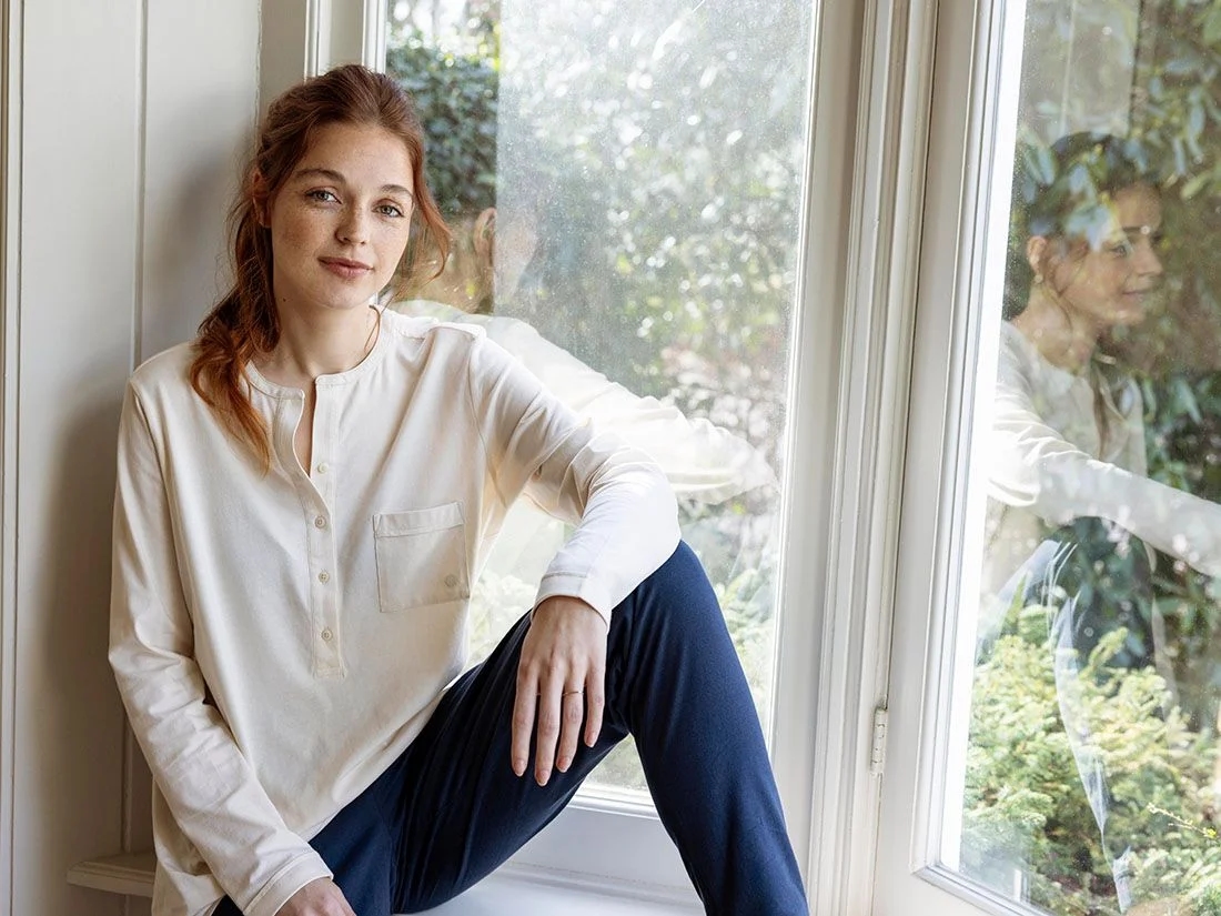 Pyjamaset dames jersey midnight blue