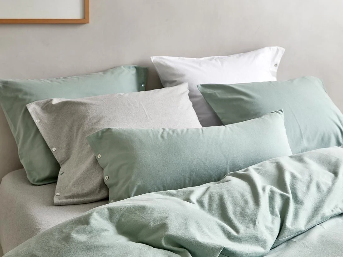 Kussensloop flanel pale green