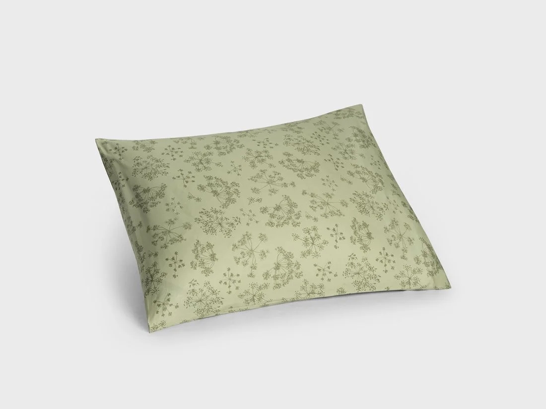 Kussensloop katoen satijn green bloom