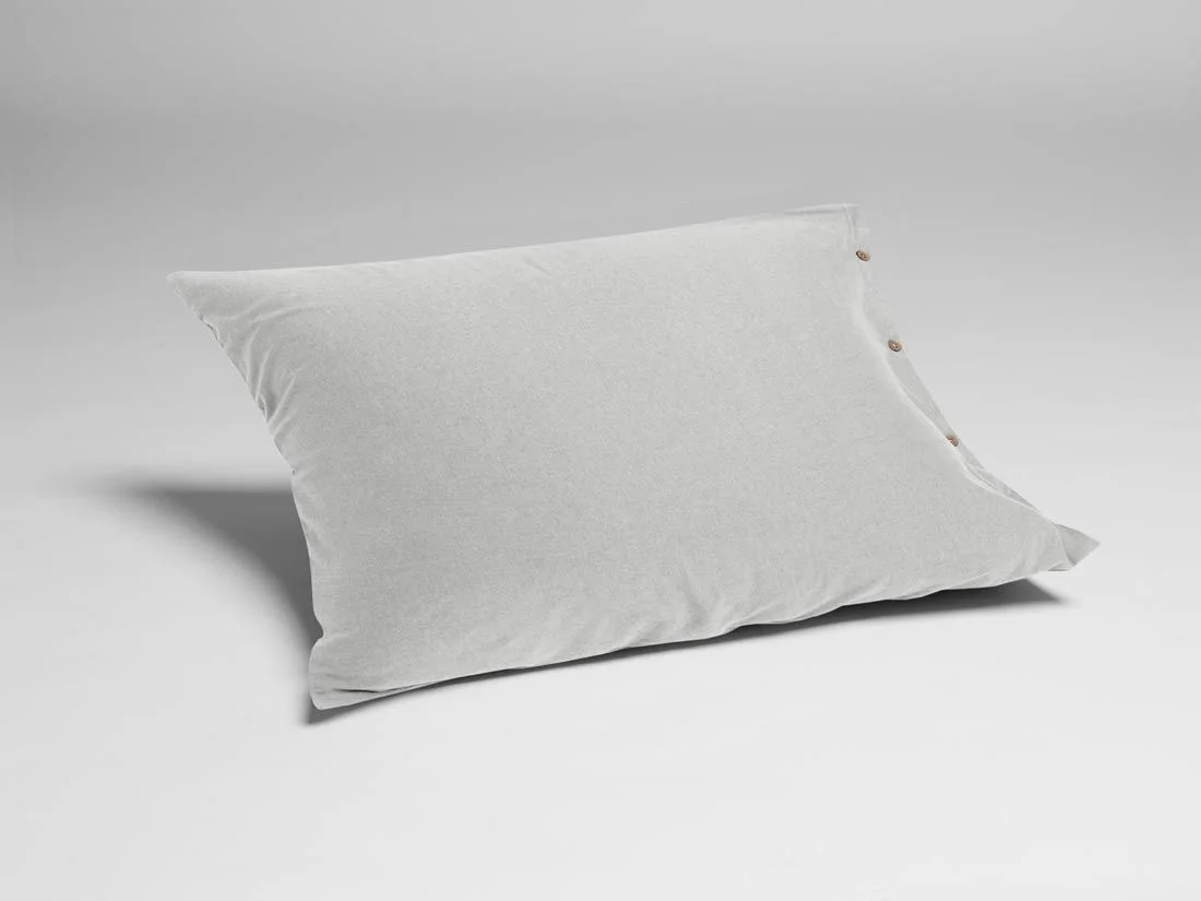 Kussensloop jersey white grey 50x60