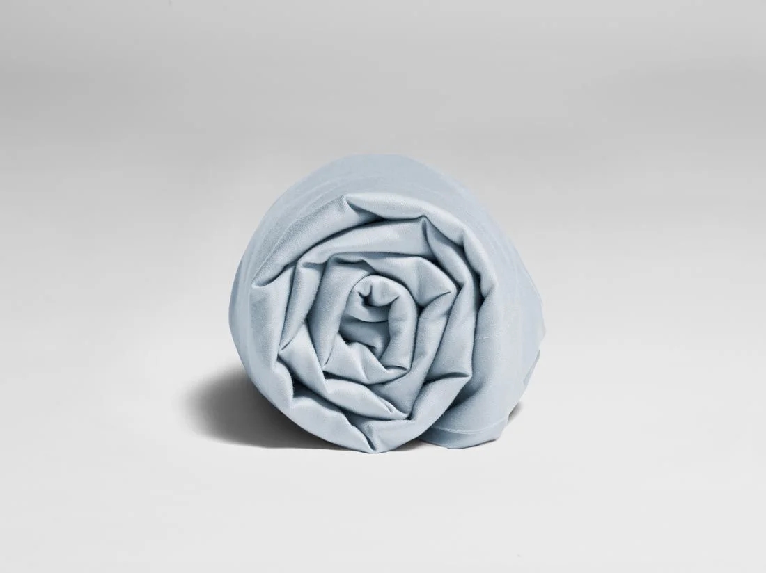 Kinderlaken katoen satijn sky blue