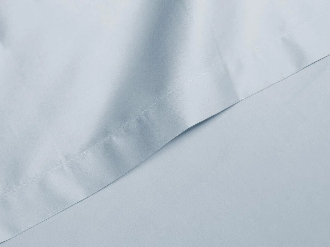 Kinderlaken katoen satijn sky blue
