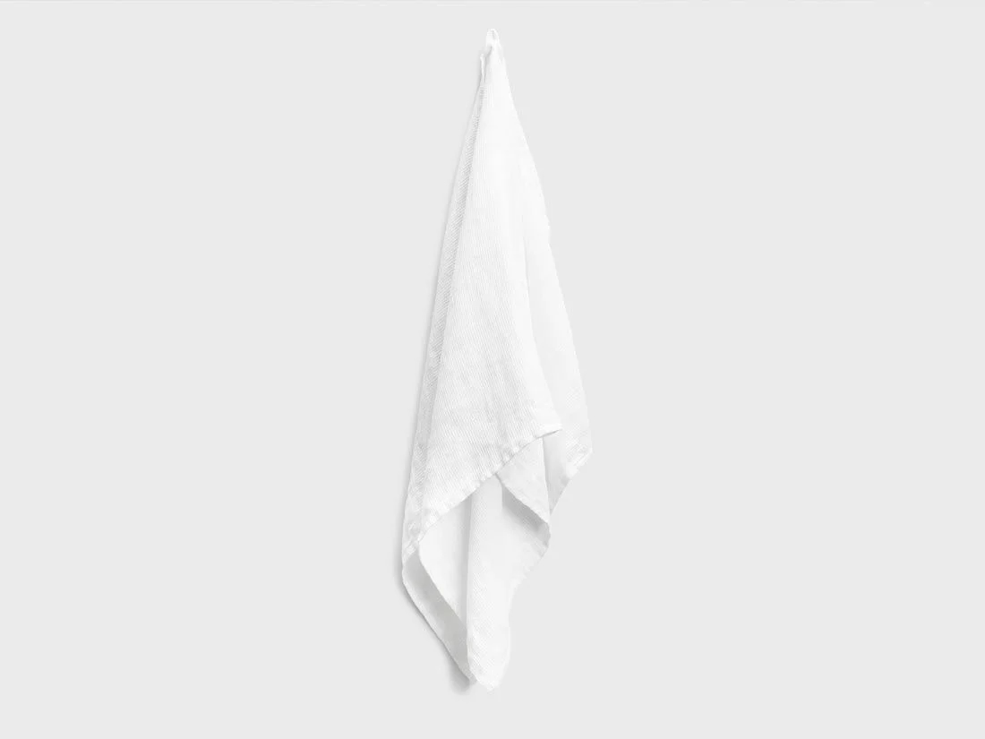 Handdoek gewassen linnen wafel pure white 70x140 - 1 st