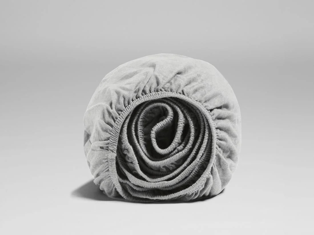 Hoeslaken jersey white grey