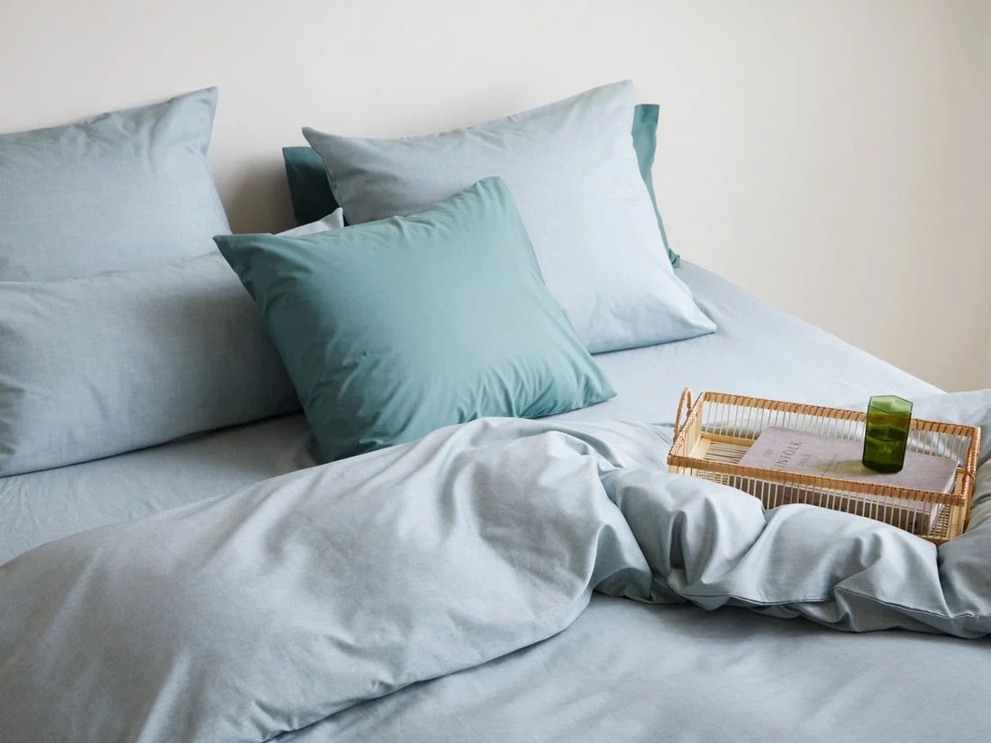 Kussensloop katoen TENCEL™ green chambray