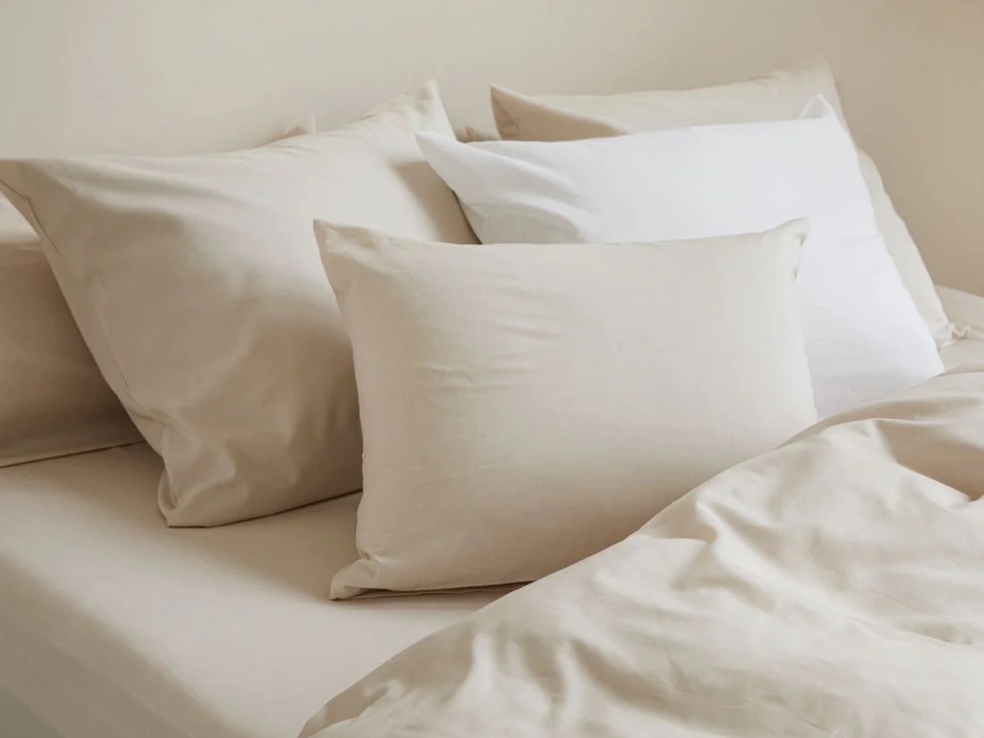 Kussensloop katoen TENCELâ„¢ latte chambray