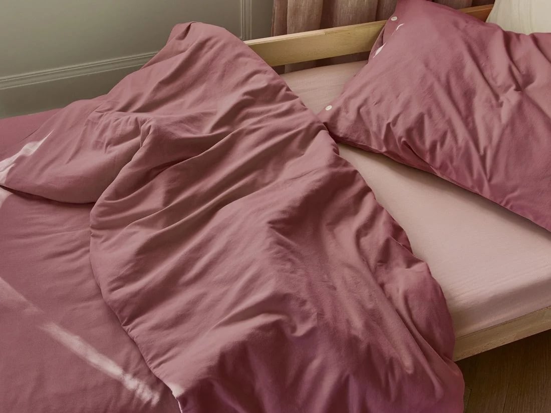 Kinderdekbedovertrek jersey evening rose