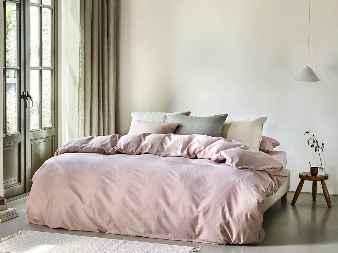 Dekbedovertrek katoen TENCEL™ rose chambray