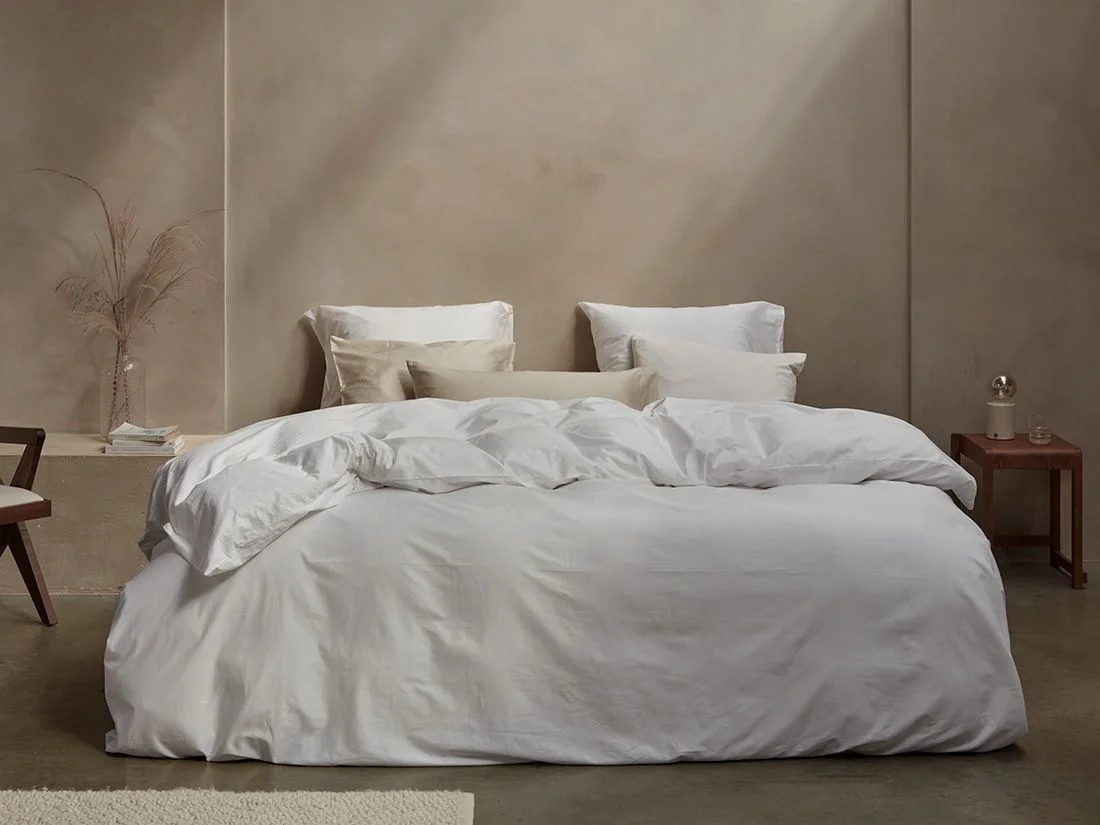 Dekbedovertrek katoen satijn pure white
