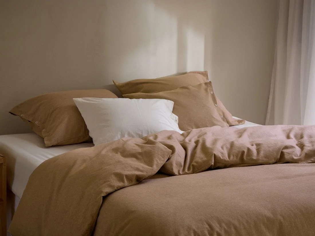 Dekbedovertrek flanel honey chambray