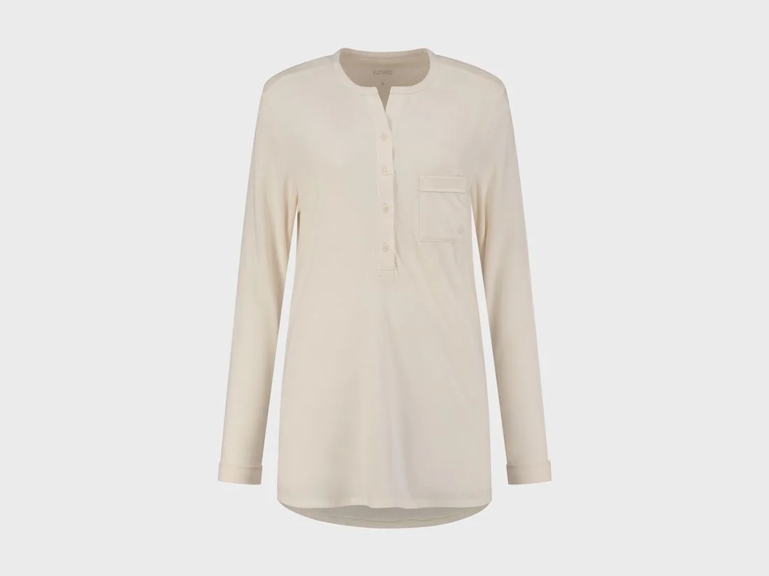 Pyjamashirt dames jersey sunrise white