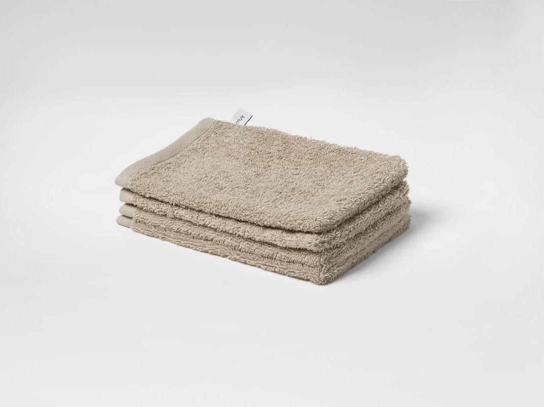 Washandjes terry warm taupe 15x22 - 4 st
