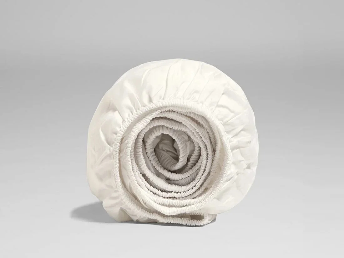 Kinderhoeslaken katoen satijn warm white